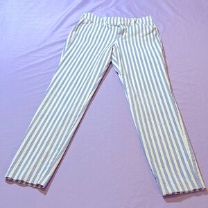 Old Navy Pixie Ankle Blue/White Striped Tapered Leg, Size 2 EXCELLENT …